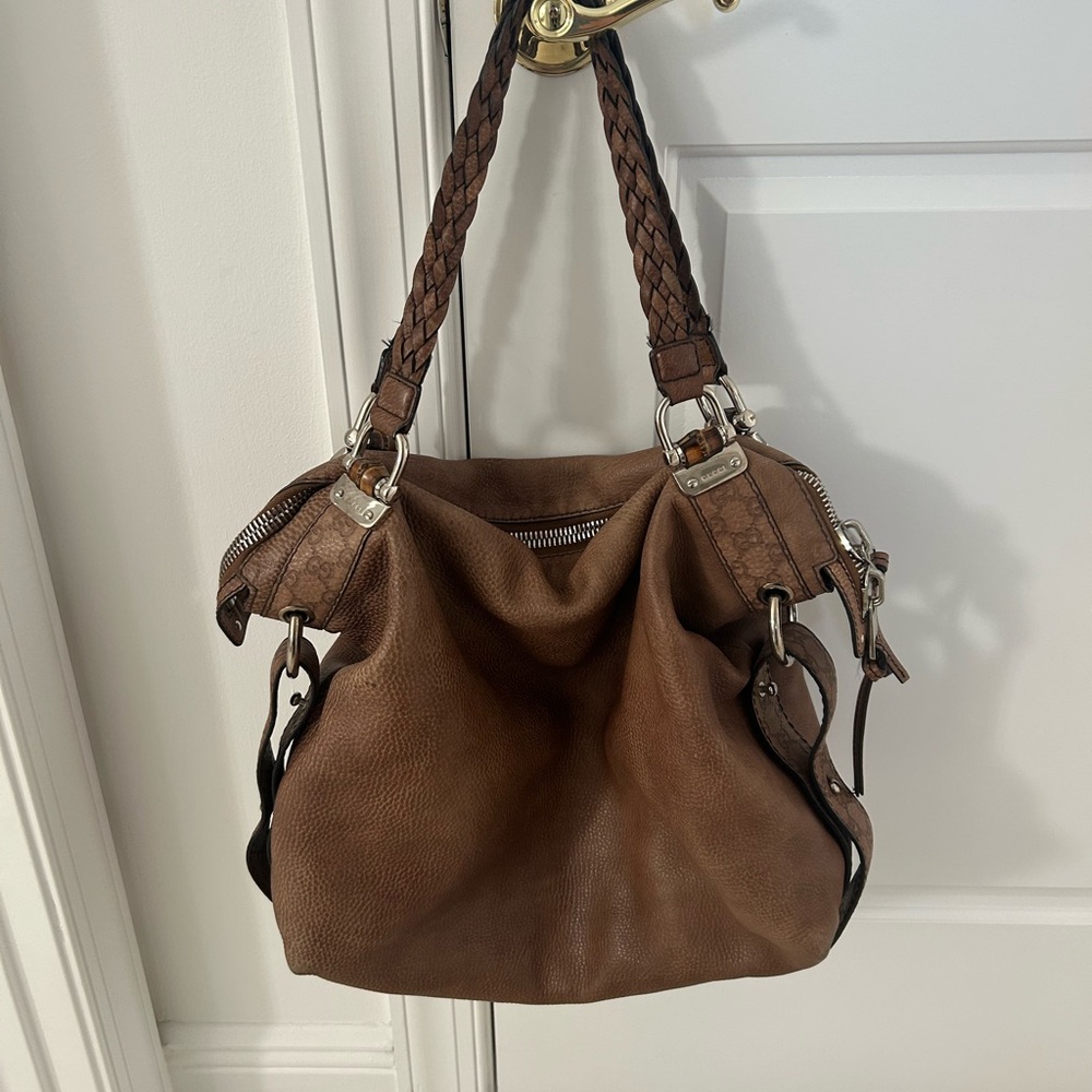 Gucci Vintage Braided Handle Guccisima Bag